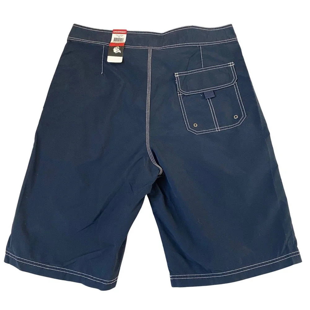 Unionbay Y2K Skater Board Shorts Men 34 Navy Colorblock Surf Beach Gorpcore NWT